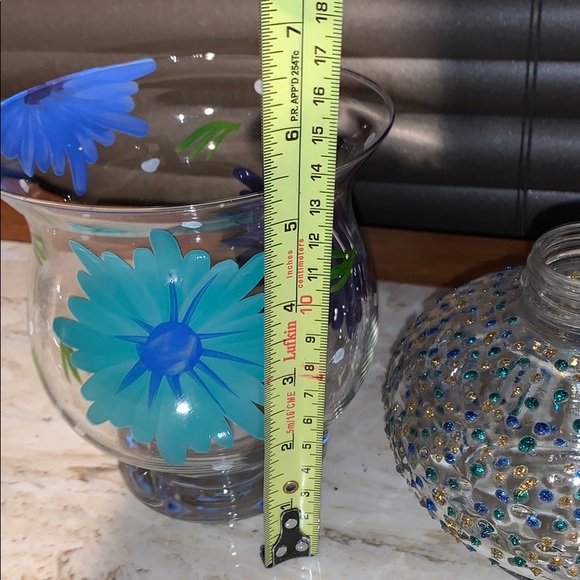 2 Glass Painted Containers For Decor/Storage - Picture 5 of 6